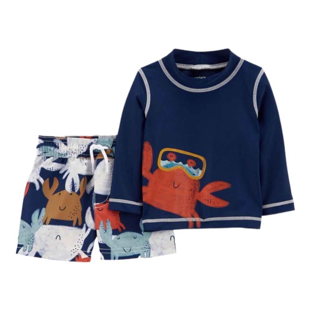 Carter's Baby Boys Rashguard and Swim Trunk Set